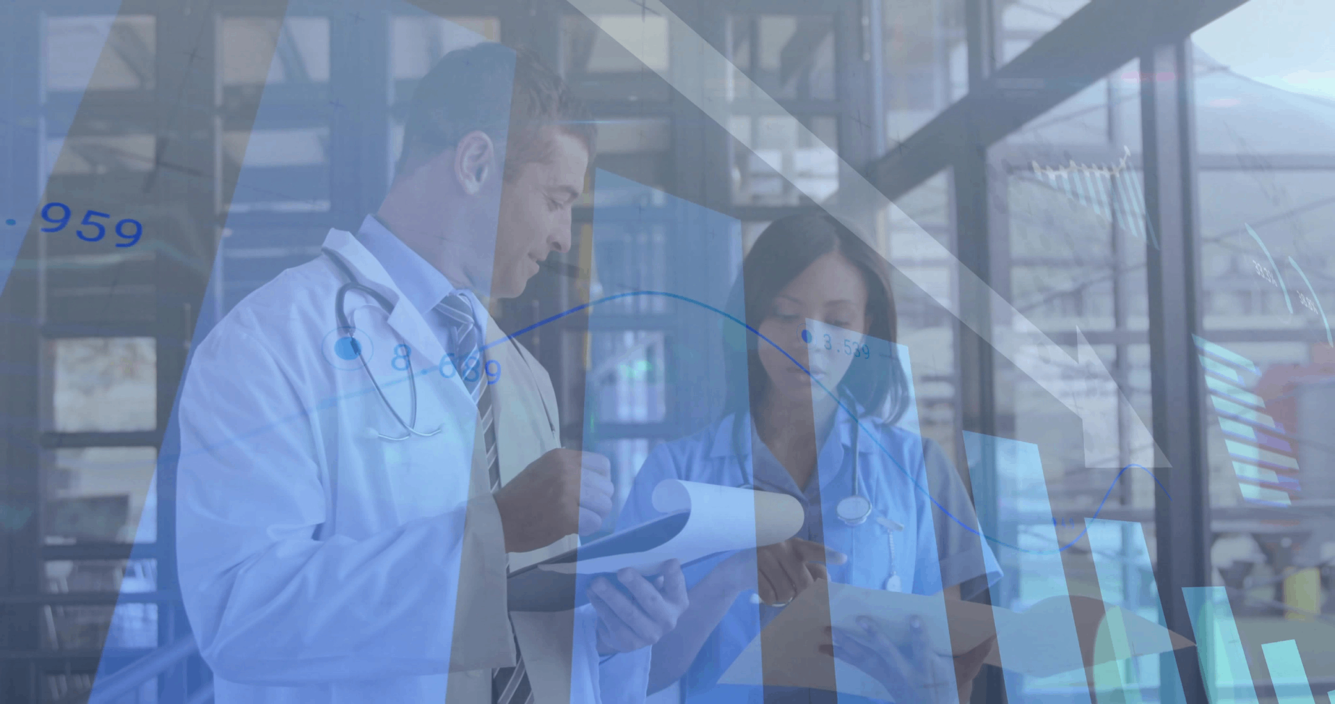 Healthcare professionals reviewing patient data in hospital